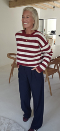 ANOUK striped soft knit burgundy