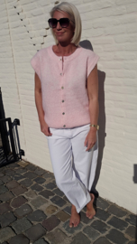 ELENE sleeveless knit cardigan curve pink