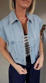 SANDIE short-sleeved jeans jacket soft blue