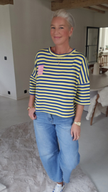 CRÈME DE LA CRÈME short-sleeved sweatshirt blue yellow