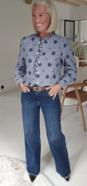 INTE romantic blouse vichy navy