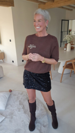 TEAM CHAMPAGNE short-sleeved knit chocolat