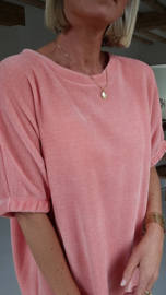 MANDIE soft velvet maxi dress pastel peach