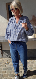 CARIE checkered blouse blue