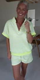 ELLIE striped set neon yellow
