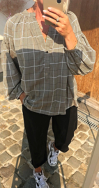 CECE checkered blouse black