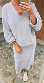 MANDA velvet set soft grey