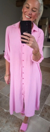 RHEA maxi shirt dress pink