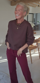 FAUVE oversized cotton sweatshirt chocolat