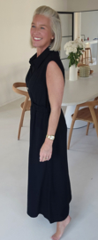 KIRA viscose linen maxi dress black