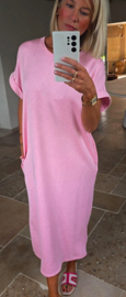 NIENKE maxi T-shirt dress pink