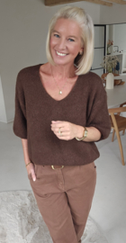 MAYLEY short-sleeved knit chocolat