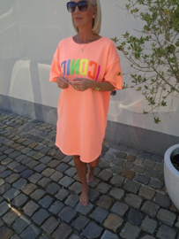 ICONIC sweatshirt dress neon peach