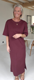 RANI cotton T-shirt dress burgundy