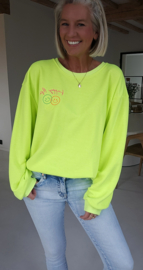 HAPPY LIFE sweatshirt neon yellow (with key ring)