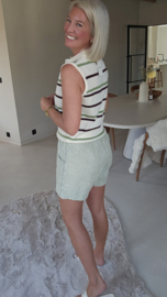 CALISTA high waist cotton summer short khaki