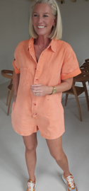 JINA jeans playsuit peach