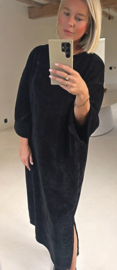 MANDU soft velvet maxi dress black