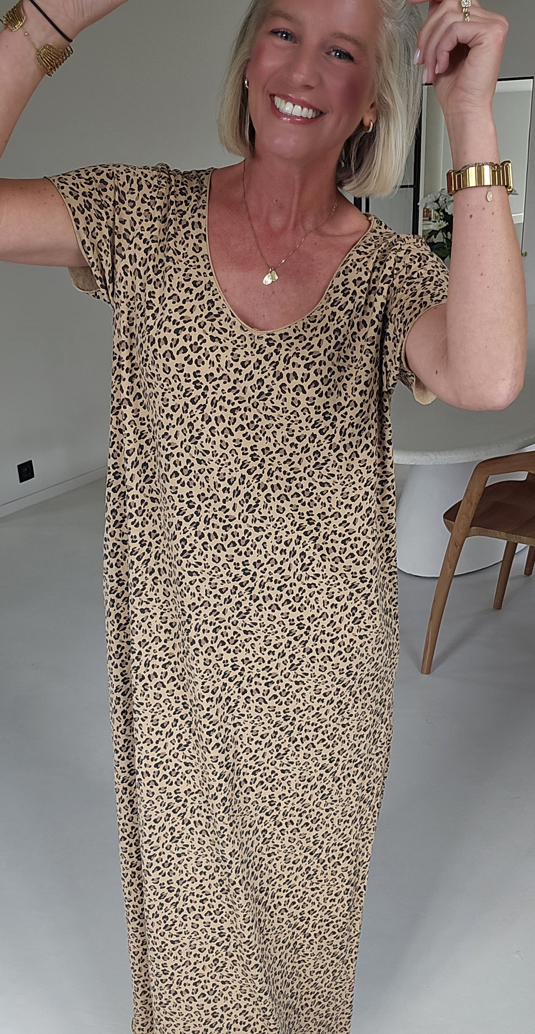 LEO maxi T-shirt dress