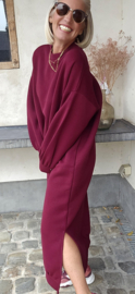 ROBYN maxi sweatshirt fleece dress burgundy