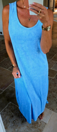 DIDI terry maxi sleeveless dress baby blue