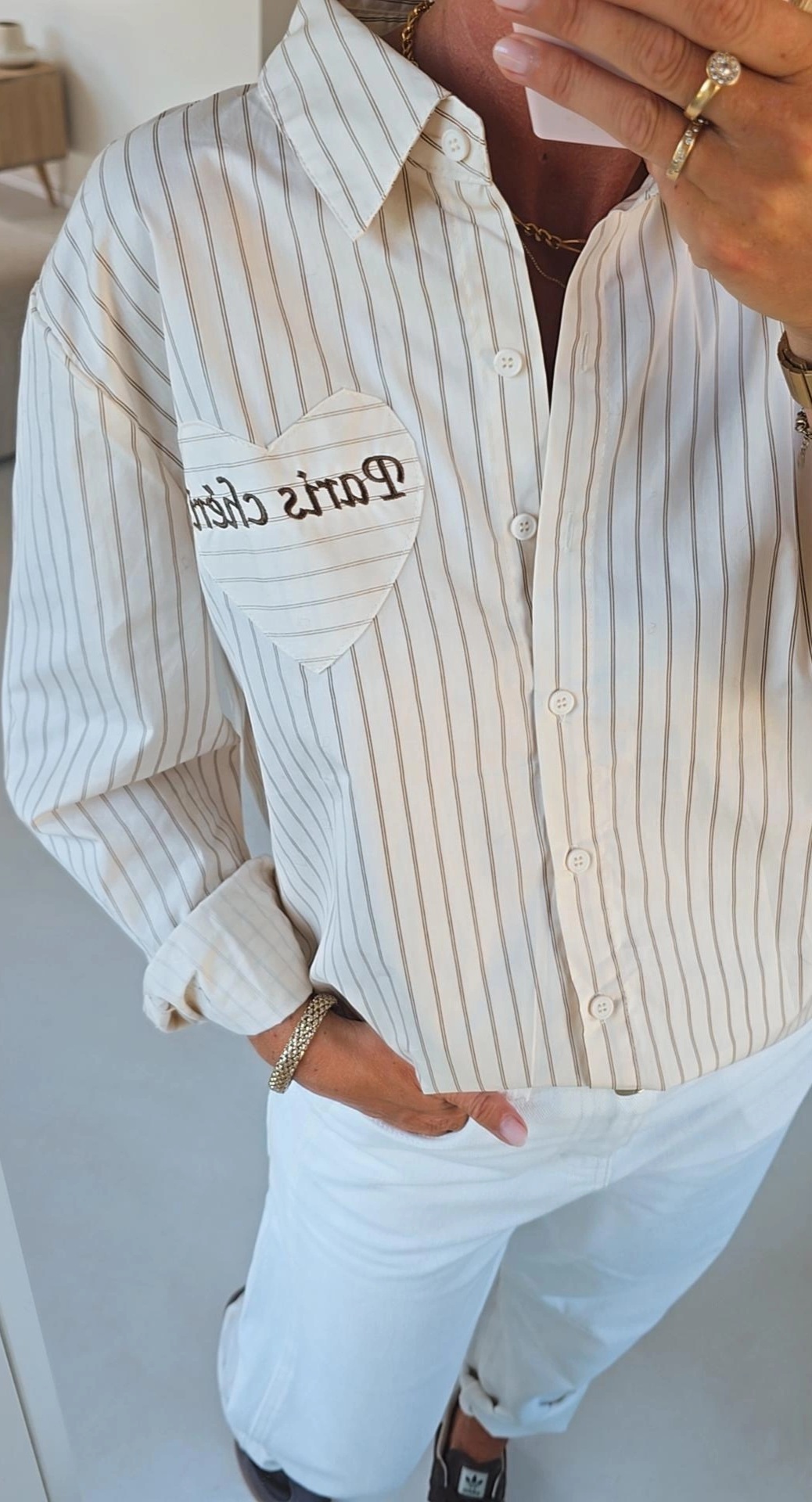 PARIS CHÉRI striped shirt beige