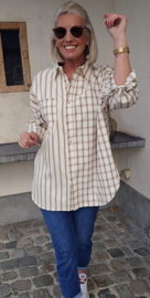 INEZA oversized checkered shirt burgundy