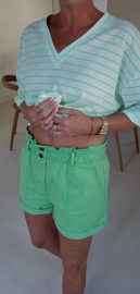 BEVIN cotton paperbag short green
