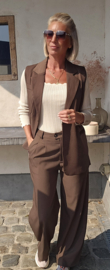 LOUAN suit sleeveless blazer taupe