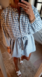 IVEKE checkered dress baby blue