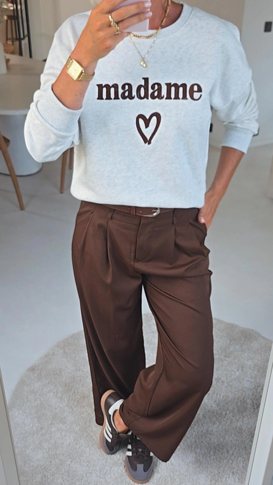 MADAME cotton sweatshirt mêlee beige