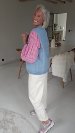 ELENA gingham blouse fuschia