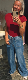SANNA short-sleeved cotton body burgundy