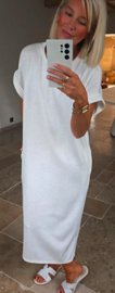 NIENKE maxi T-shirt dress white