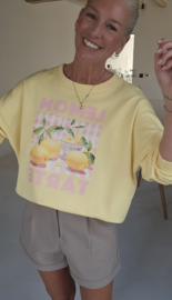 LEMON TARTE cotton sweatshirt yellow