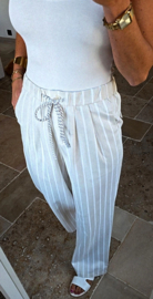 MILEY striped loose pants beige