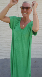 DIDI maxi terry T-shirt dress green v-neck