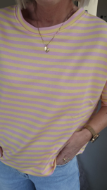 STRIPED BREEZE short-sleeved sweatshirt baby pink