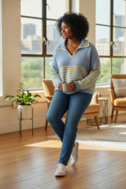 LUCE knit curve blue yellow