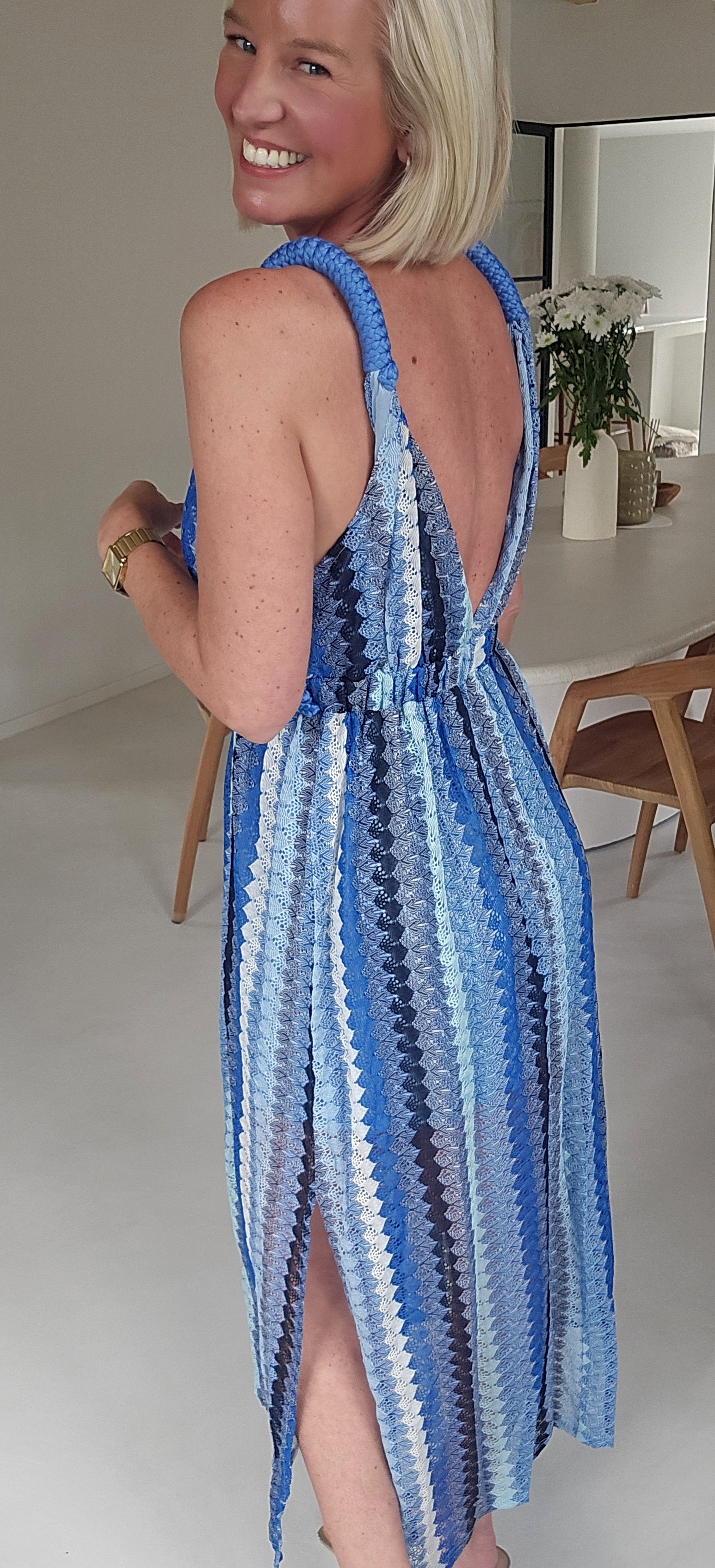CANDICE 2 maxi crochet dress kobalt blue