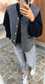 MELIA 2 sleeveless teddy jacket anthracite