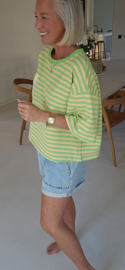 SMILE striped T-shirt green