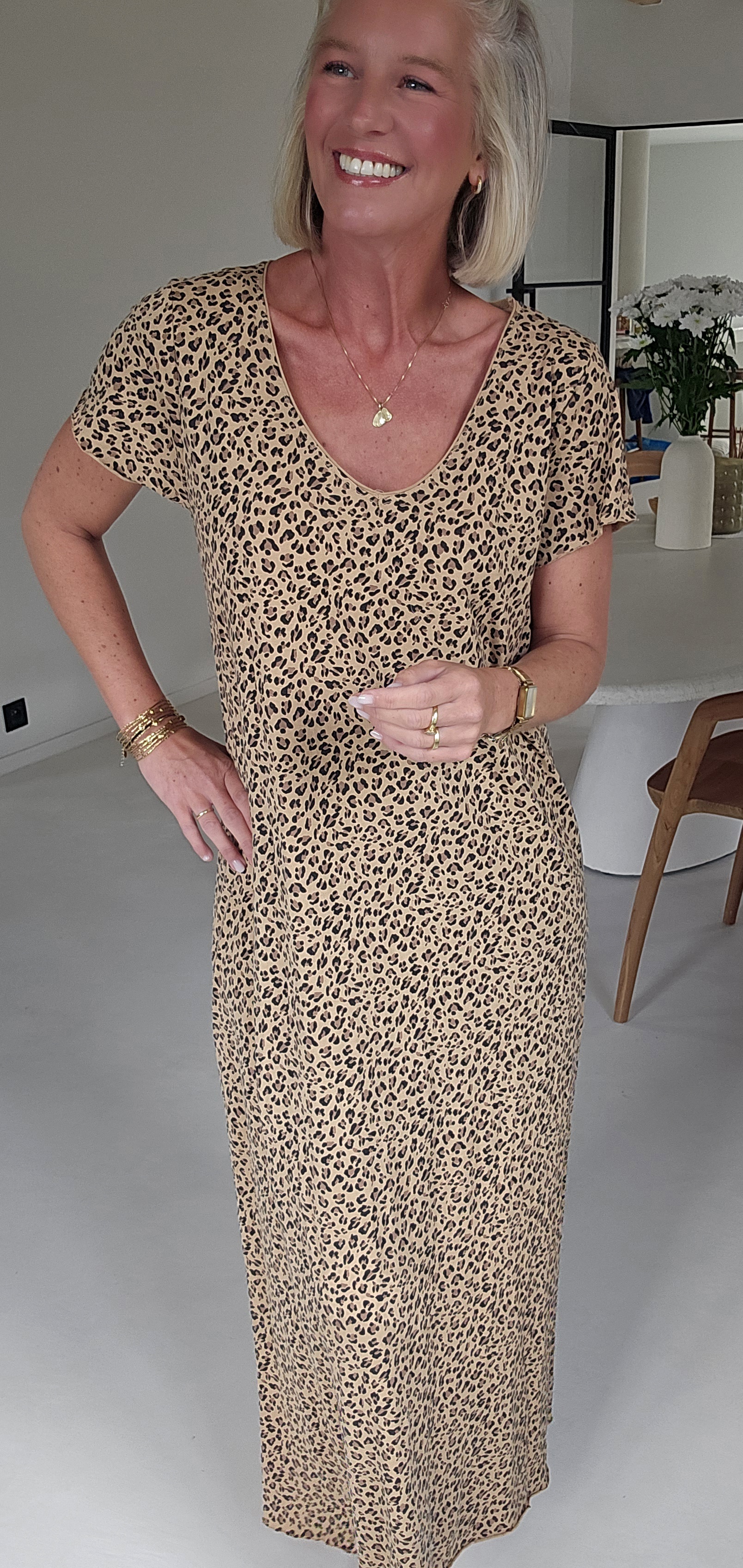 LEO maxi T-shirt dress