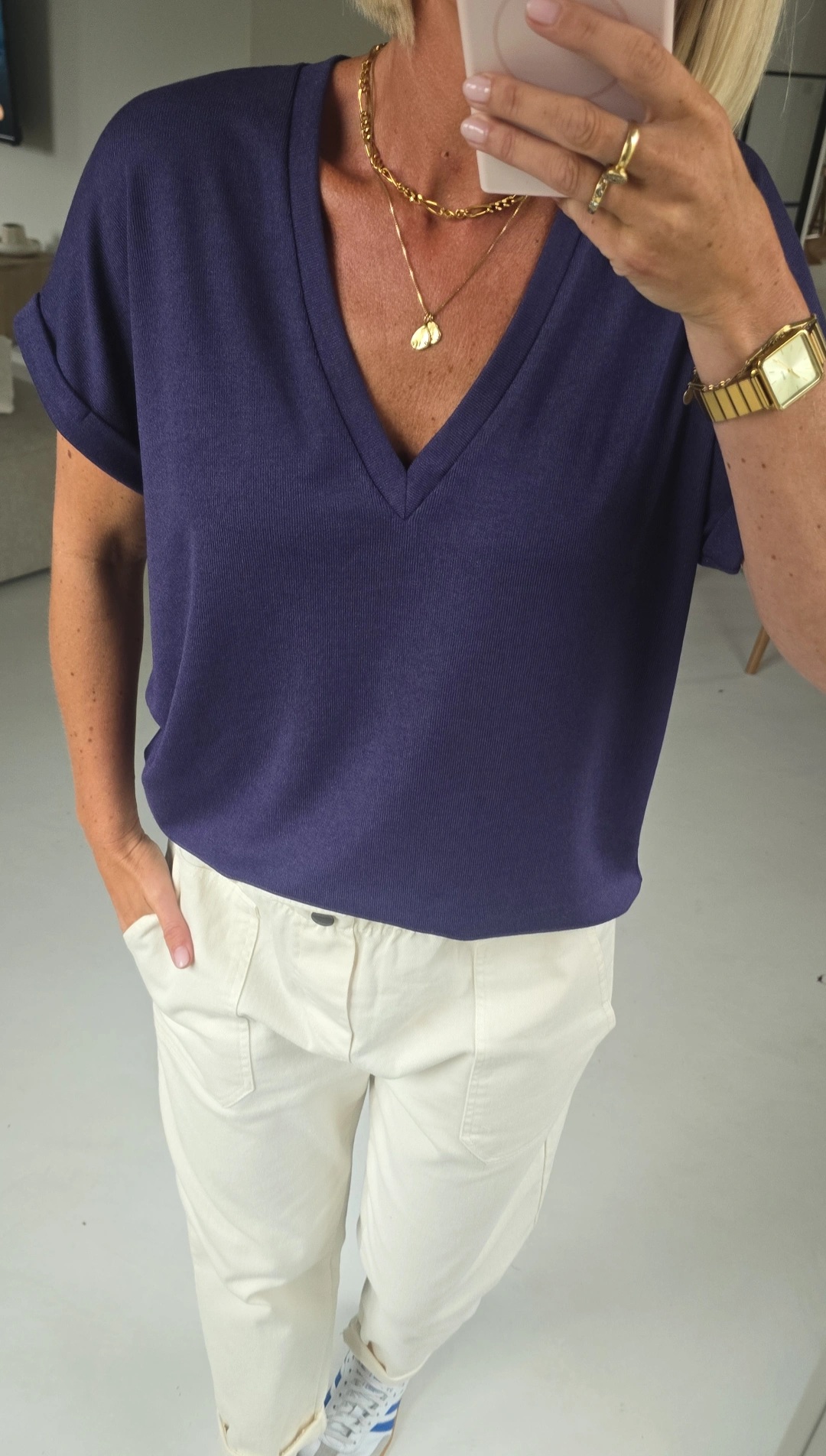 INA viscose tee navy