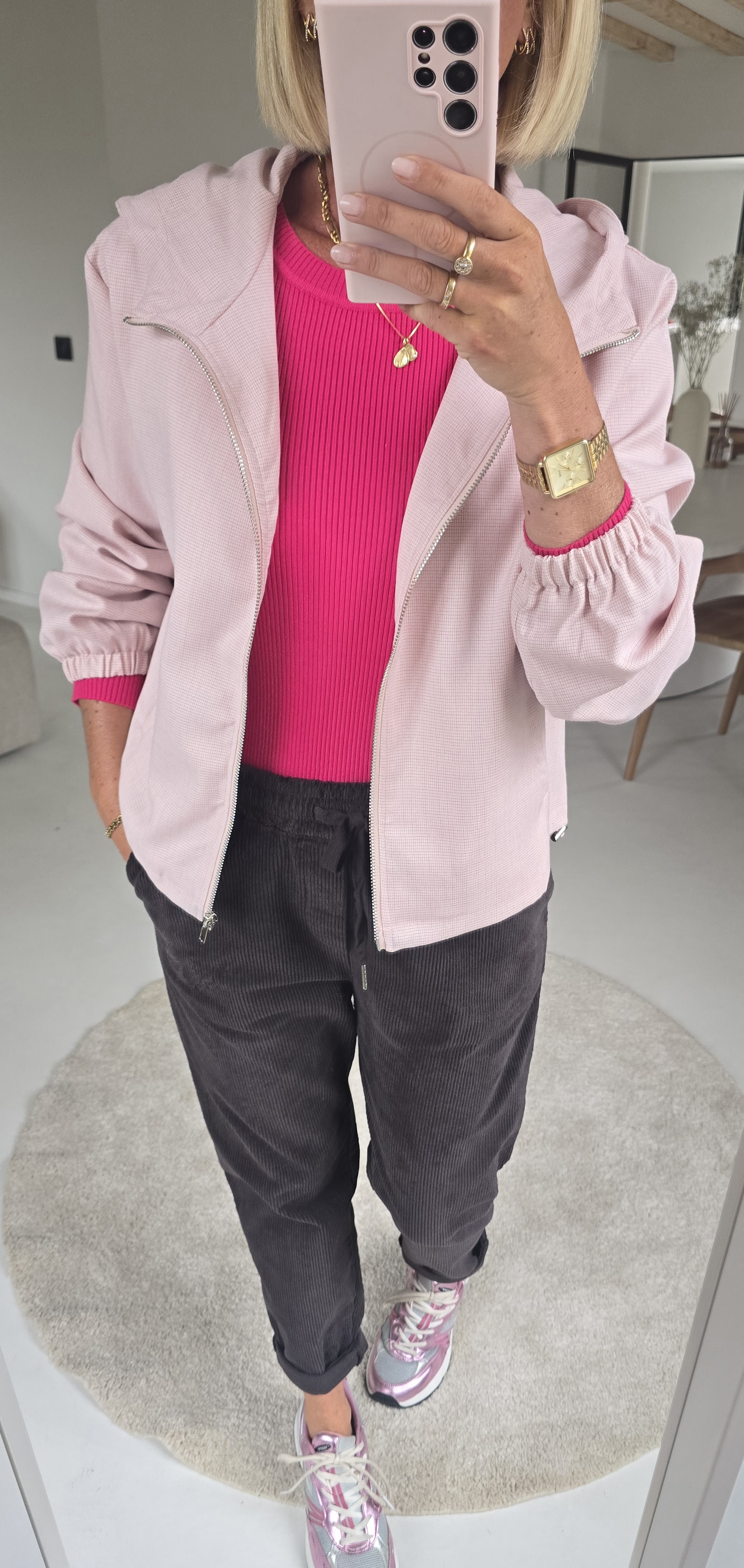 CINDI jacket soft pink with hoodie