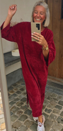 MANDU soft velvet maxi dress burgundy