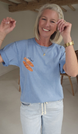 BAGUETTE cotton T-shirt blue