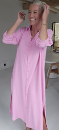 RHEA maxi shirt dress baby pink