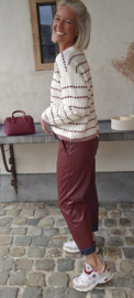 DOTTIE knit white / burgundy