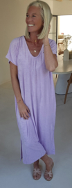 DIDI maxi terry T-shirt dress lilac v-neck